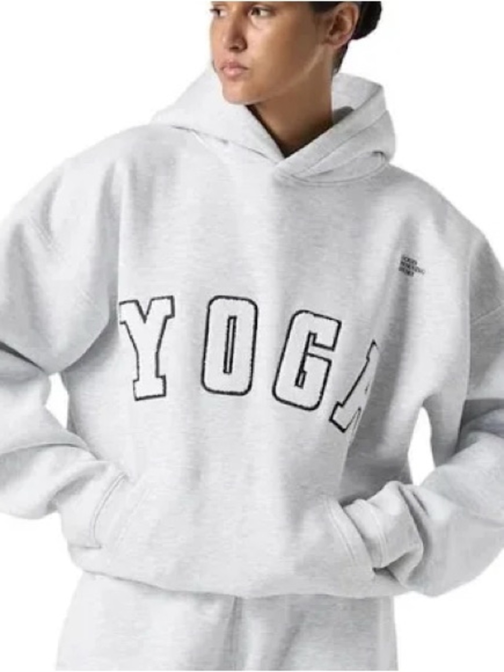 Gray 'YOGA' Crewneck Hoodie - Unbranded